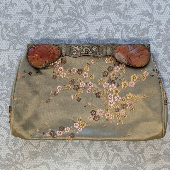 Gorgeous vintage clutch with metal and stone detail - Picture 1 of 4